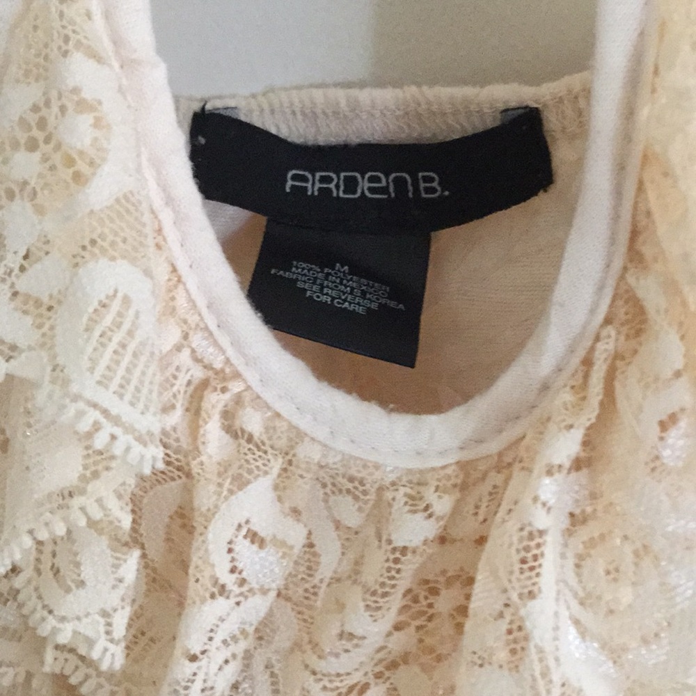 Vintage Arden B sleeveless cream colored blouse.